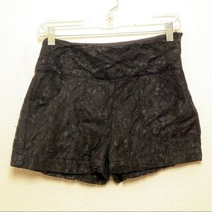Black Lace Sans Souci High Waisted Shorts- L (EUC)
